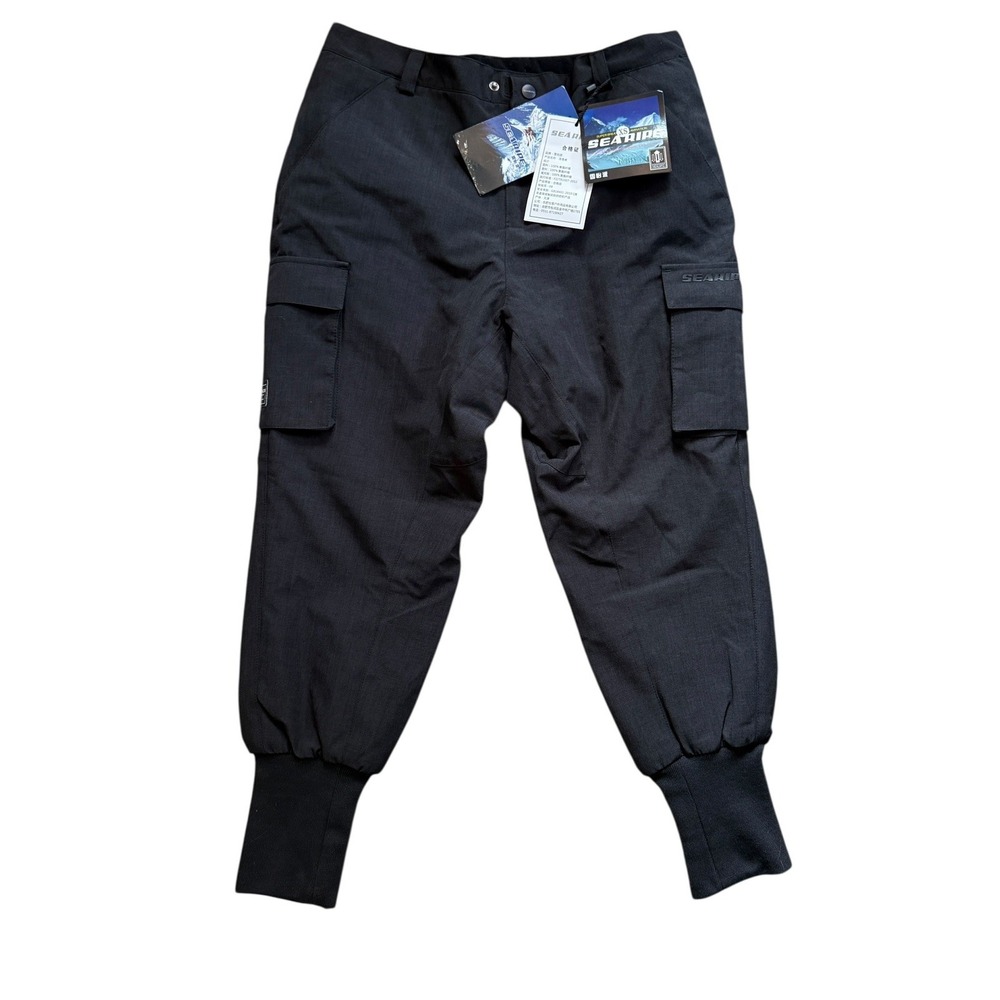 Snowboard Pants‎ XS Men Waterproof Searipe Baggy Cuffed Black Cargo Ski Snow